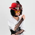 thumbnail image 3 of Jiibva Unisex Steampunk Top Hat Victorian Round With Goggles Gear Chain And Rose Flower Gothic Headpiece For Halloween, 3 of 7