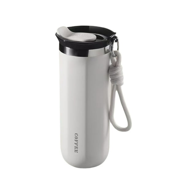 Naiovety Termo de taza al vacío: fabricado en acero inoxidable 304, duradero, práctico y fácil de limpiar. Teteras blanco 500 ml