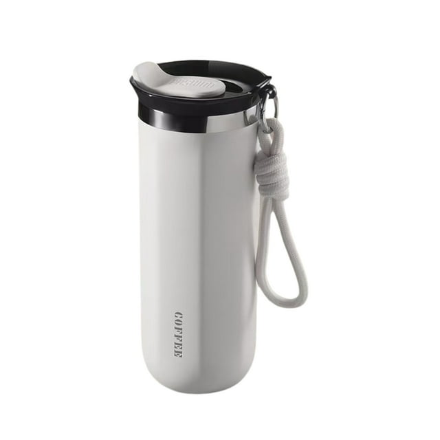 Injueey Termo de acero inoxidable 304: botella de agua de acero inoxidable de doble capa, fácil de limpiar y con aislamiento al vacío. Teteras blanco 500 ml