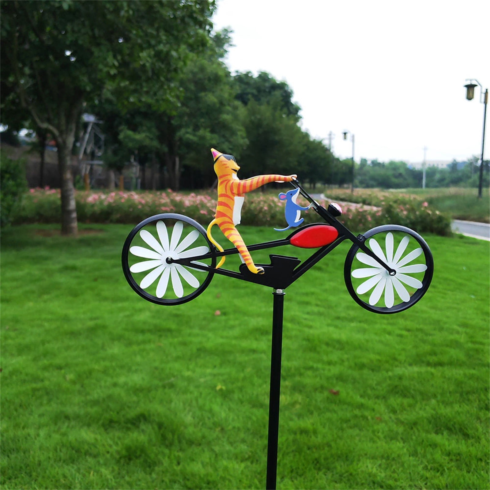 Vintage Metal Wind Garden Cute Animal Yard Metal Windmills Garden Ornaments Decor Outdoor Metal Art Sculptures & Statues Decorations