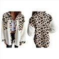 thumbnail image 3 of Chaqueta de Franela Abotonada de para Mujer, con Solapa Afelpada, Larga, Blusa A Cuadros, Otoño Color de Vaca L, 3 of 6