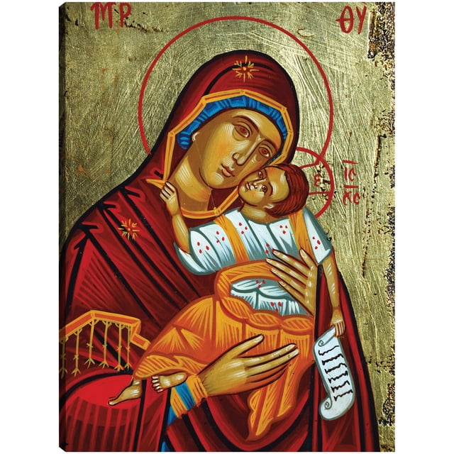 Cuadro Decorativo - Icono griego brillante Jr Impresión en canvas, estrechado.