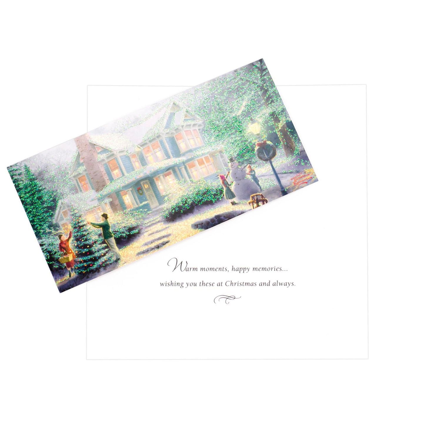 Assortiment de cartes de Noël dans une boîte, Thomas Kinkade, Hallmark, maisons enneigées (40 cartes et enveloppes, et sceaux métallisés)