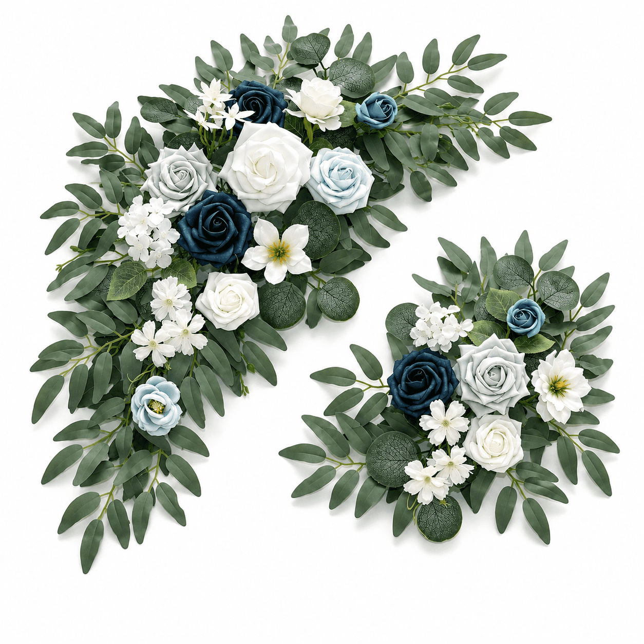 Artificial Wedding Arch Flowers Kit Pack of 2, Blue Inspiration Arch Flowers for Wedding Arch, Backdrop, Bridal Shower, Ceremony, Reception, Sweetheart Table and Party Decoration
