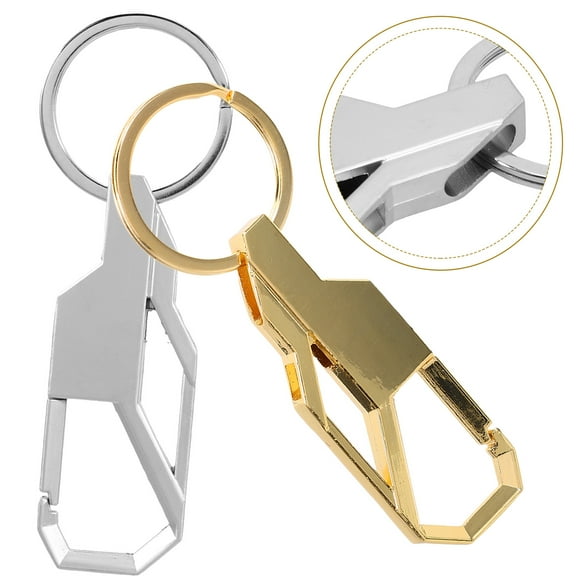 LOLIPPYY Set of 2 Golden Metal Keychains for Men, Multifunctional Key Holders with Hook