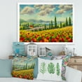 thumbnail image 3 of Designart 'Beautiful Landscape With Poppies Flowers By Riverside' Traditional Framed Art Print, 3 of 4