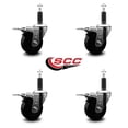 thumbnail image 2 of 3.5 Inch Phenolic Swivel 1 Inch Expanding Stem Caster Set Total Lock Brake, 2 of 2