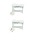 thumbnail image 3 of Shengyu Mini-House Wash Table With Drawer Lightweight Furnishing Model Scale for Micro Landscape Bathroom Accessory Kitchen Sink White 2Set, 3 of 6