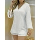thumbnail image 3 of Conjunto de mujer Blusa de manga larga casual amarilla y pantalón corto Conjunto de dos piezas, 3 of 4