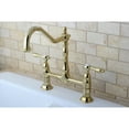 thumbnail image 2 of Kingston Brass KS1172TAL Tudor Bridge Kitchen Faucet, Polished Brass, 2 of 4