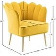 thumbnail image 5 of Meridian Furniture Jester Yellow Velvet Accent Chair with Gold Iron Legs, 5 of 5