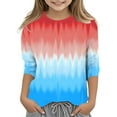 thumbnail image 2 of enyan Under Shirts for Girls Long Sleeve T Shirt Girls Long Sleeve Shirts Casual Striped Color Block Top Trendy Uniforms T Shirt Fall(Sky Blue,8-9 Years), 2 of 5