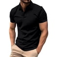 thumbnail image 2 of Qwertyu Men's Polo Shirts Cotton Short Sleeve Collared Golf Shirts Casual Fashion Basic Tee Shirts Black 2XL, 2 of 7