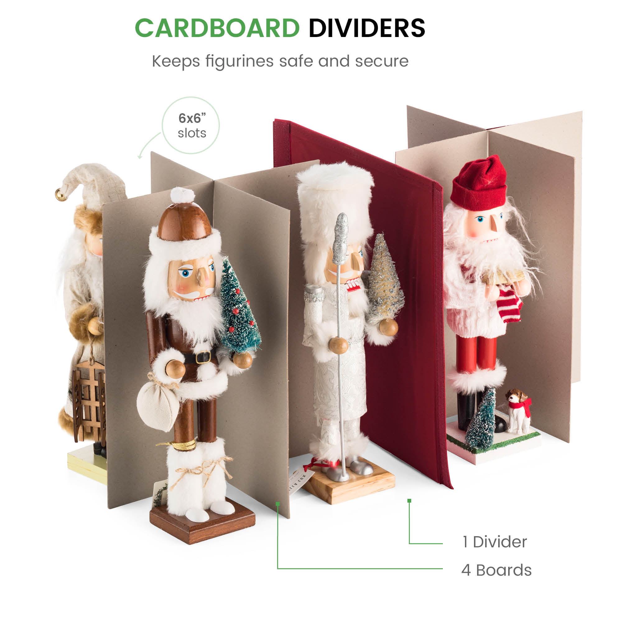 Protect /& Keeps Safe Up to 8 Christmas Figurines 15-Inch /& Xmas Decorations Accessories Christmas Figurine Storage Box with Zippered Closure Durable Non-Woven Ornament Storage Container,Two Handles