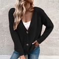 thumbnail image 2 of Ruyang Women's Lightweight Crewneck Cardigan Sweater Open Front Button Down Long Sleeve Pockets Chunky Knit Cardigan Sweaters, 2 of 5