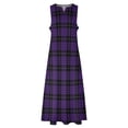thumbnail image 3 of Purple and black tartan plaid Long Dress luxury dress Bride dresses wedding guest dress 2025, 3 of 6