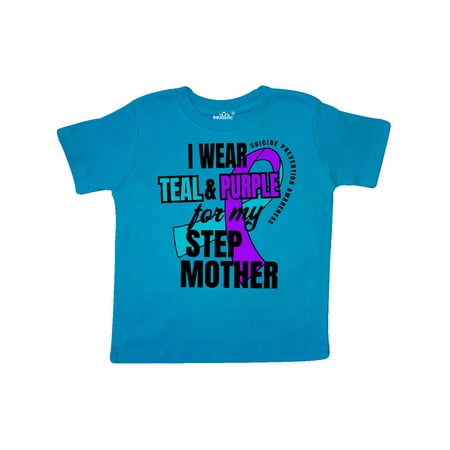 

Inktastic Suicide Prevention I Wear Teal and Purple For My Step Mother Gift Toddler Boy or Toddler Girl T-Shirt