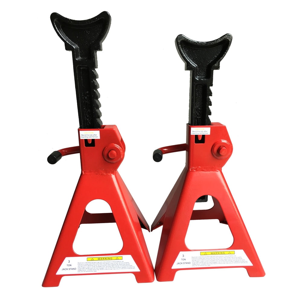 Ktaxon 3 Ton Jack Stands, Set of 2, Locking Lifted Trucks Car Auto RV Trailer Stand, Red