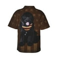 thumbnail image 4 of Newfoundland Dog With Vintage American Flag Men's 3d Print Casual Button Down Shirts, Novelty Hawaiian Short Sleeves Xl, 4 of 8