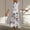 Gray, variant on Sun Dresses for Women Clothess Women Casual Floral Print Round Neck Sleeveles Dress Solid Chiffon Two-Piece Set