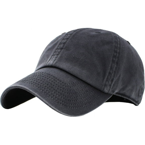 Washed Solid Cotton Dad Hat Adjustable Baseball Cap Polo Style