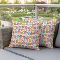 thumbnail image 4 of Easter Eggs Pillow Covers 2 Pack Spring Purple Orange Pink Green Eggs Floral Leaf Pillowcase Waterproof Outdoor Throw Pillow Cover for Patio Garden Square Cushion 24”x24”, 4 of 9