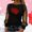 Black#2, variant on CheerKidz Women Sheer Mesh Sleeve Top With Paw Print Heartbeat Graphic Casual Comfortable Long Sleeve Round Neck Blouse Fashion Daily Wear T Shirt for Ladies(Red#2,S)