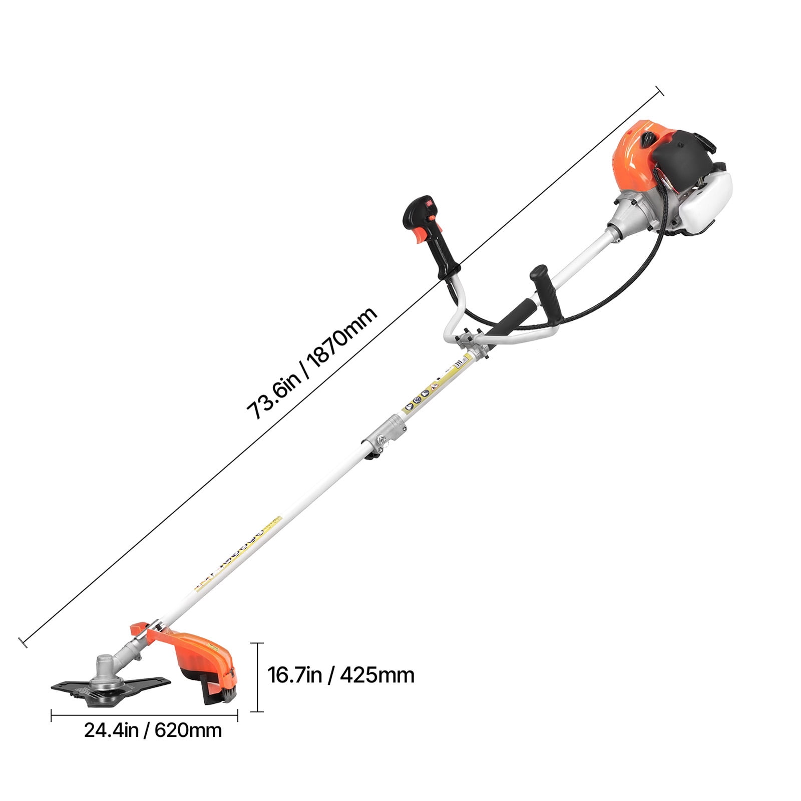KFFKFF Cordless String Trimmer, 52 cc 2-Stroke, Gas-Powered Weed Cutter, 17" Grass Trimmer, Versatile Lawn Edger with Shoulder Strap & 3T Blade, Efficient Tool for Grass Maintenance