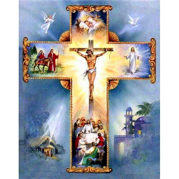 Diamond Painting Kits, 5D Full Drill DIY Diamond Number Kits Religious Christianity Mosaic Painting for Wall Decor, 12"x16" (Picture#11)