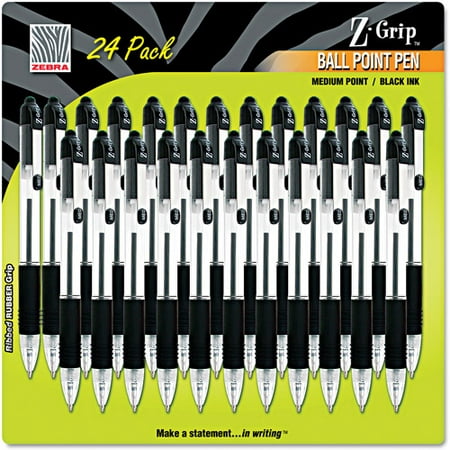 Zebra Z-Grip Ballpoint Pen Medium - Black Ink (24 Per Pack)