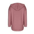 thumbnail image 5 of DAFPZW Women Oversized Sweatshirt Casual Split Hem Long Hoodie V-Neck Pullover with Kangaroo Pocket Fall Fashion Clothes, 5 of 7