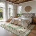 thumbnail image 4 of Toyoso 5x7 Traditional Medallion Area Rug - Antique Emerald Green & Amber Silicone Rug, Washable Indoor Floor Rug, 0.25" Slim Low-Pile Non-Slip Rug for Master Bedroom and Home Office Space Decor, 4 of 9
