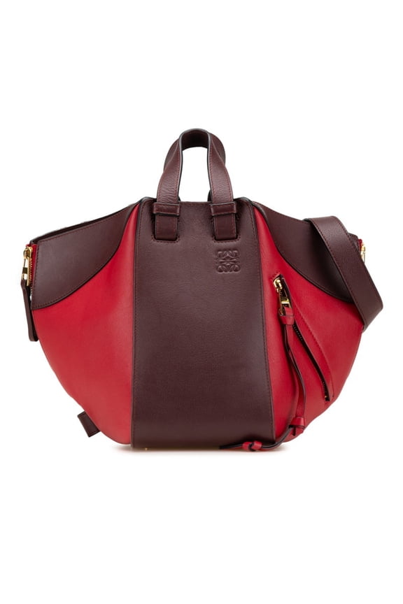 Pre-Owned LOEWE Hammock Handbag/Shoulder Bag, 2-Way, Wine Red/Bordeaux Leather,... (Good)