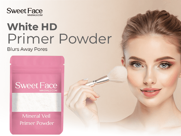 VEIL PRIMER BULK POWDER (1oz Refill Pouch) Matte Loose Minerals SPF 20 Oil Control Blurs Bare Face Extends Makeup Wear Melts Clear for Flawless Prep Before and Illuminating Setting Finish After