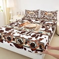 thumbnail image 3 of Castle Fairy Teens Adults Farmhouse Animal Horse 4 Pieces Queen Sheet Sets,Boho Aztec Ultra Soft Flat Sheet,Abstract Cow Print Queen Fitted Sheet,Luxury Bedroom Decor, 3 of 7