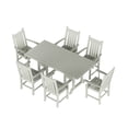 thumbnail image 4 of Polytrends Laguna 7-Piece Rectangular Poly Eco-Friendly All Weather Outdoor Dining Set with Armchairs Sand, 4 of 5