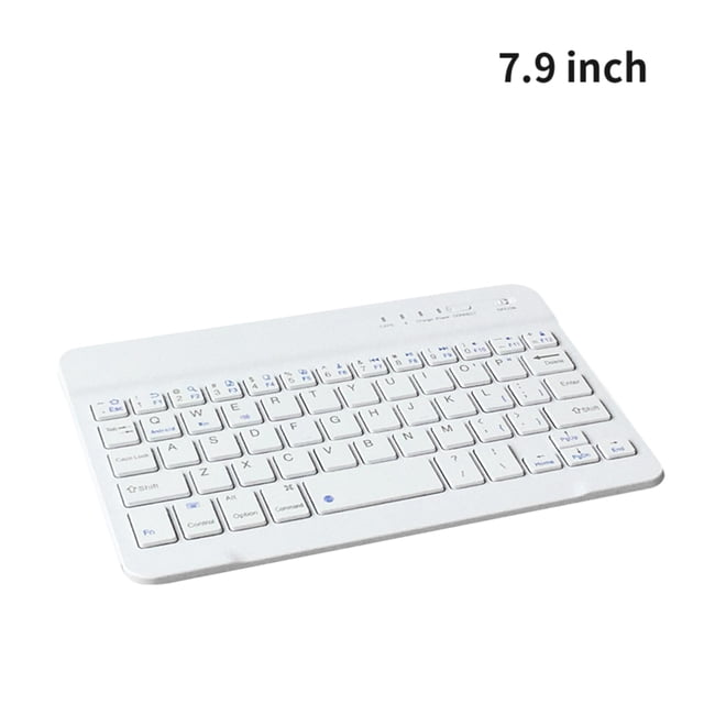 Teclado Bluetooth Mini Teclado Universal Inalámbrico Recargable para Tableta para Teléfono PC, Tipo 1, Blanco, 7.9 pulgadas Vogacara EL001049-07B
