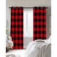 thumbnail image 3 of Red Black Buffalo Plaid Blackout Curtains 84 Inches Long for Bedroom, Black Red Checkered Thermal Insulated Room Darkening Black Out Window Curtain Panels Grommet Drapes for Living Room, 3 of 8