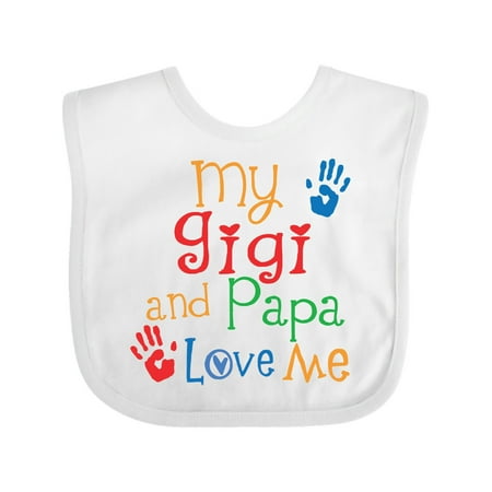 

Inktastic Gigi and Papa Love Me Grandkids Gift Baby Boy or Baby Girl Bib