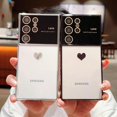 thumbnail image 3 of Phone Case for Samsung Galaxy S23 Ultra with Camera Lens Protector Luxury Electroplated Galaxy S23 Ultra Case for Women Soft Shockproof Protective Slim Fit Cute Clear Heart Case 6.8” (Silver), 3 of 9