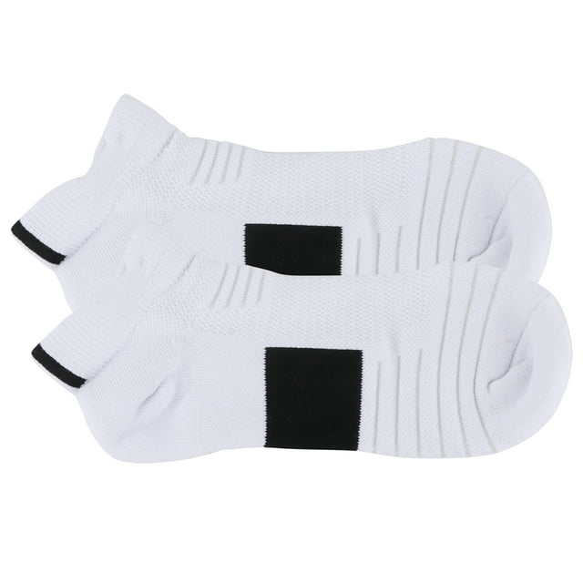 Sport Running Sock, Comfortable Combed Cotton Socks For Exercise For Reducing Ankle Pressure White+Black