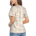 thumbnail image 3 of Vsdgher Pigs Sleep Women Shirts V Neck Short Sleeve Tops T-Shirt Basic Tees, S to 3XLSmall, 3 of 5