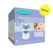Lansinoh Breastmilk Storage Bottles, 4 Count (5 Ounce each), Dishwasher Safe, Compatible with any Lansinoh Pump and NaturalWave Nipple, BPA and BPS Free
