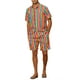 thumbnail image 2 of Conjunto de Camisa Rayada INSPIRE CHIC de Manga Corta para Hombre y Pantalones Cortos de Playa Hawaiana Talla S Multicolor, 2 of 4