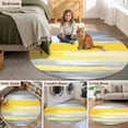 thumbnail image 6 of Round Area Rug 4ft,Yellow Gray Oil Painting Art Washable Carpet Non-Slip Runner Accent Rugs Indoor Floor Mat for Bedroom Living Room Decor,Watercolor Gradient, 6 of 9