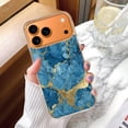 thumbnail image 2 of Case For Apple iPhone Air / 17 Pro / 17 Pro Max Series Case, Slim Thin Transparent Flexible Clear TPU Shockproof Phone Case For iPhone 17 Series, blue and gold marble texture, 2 of 6