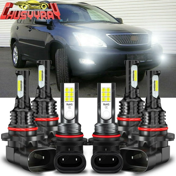 For Lexus RX300 1999 2000 2001 2002 2003 6x Combo LED Fog Light  Headlight Bulbs