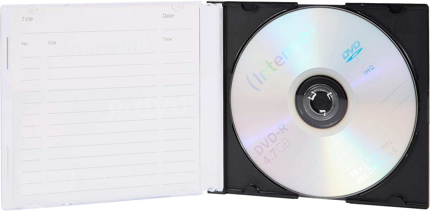 Intenso DVD-R 4.7 GB 16X Speed Single Layer Recordable DVD Media Slim Jewel Case (Pack of (DVD)