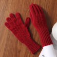 thumbnail image 2 of Jiibva Wool Knit Gloves Women Touchscreen Warm Gloves with Long Wrist Cuffs Windproof Cold Weather Gear, 2 of 7