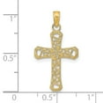 thumbnail image 2 of FJC Finejewelers 14k Yellow Gold Filigree Swirl Cross with Beaded Edge Charm, 2 of 5